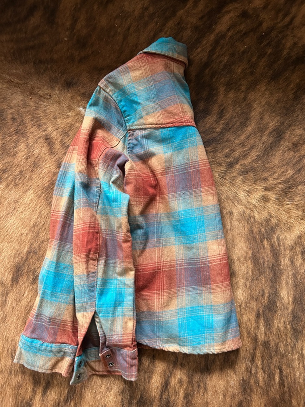 Idyllwind Blue & Rust Plaid Snap-Front Shirt - Picture 3 of 3